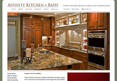 Web development, Affinity Kitchen Bath.